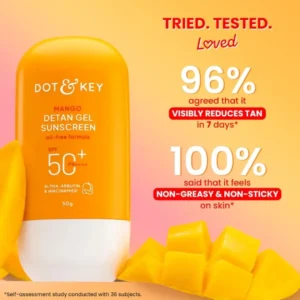 Dot & Key Mango Detan Gel Sunscreen, In-Vivo Tested SPF 50+ PA++++