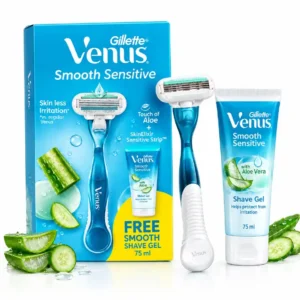 Gillette Venus Smooth Sensitive Razor for Women (with Shave Gel)
