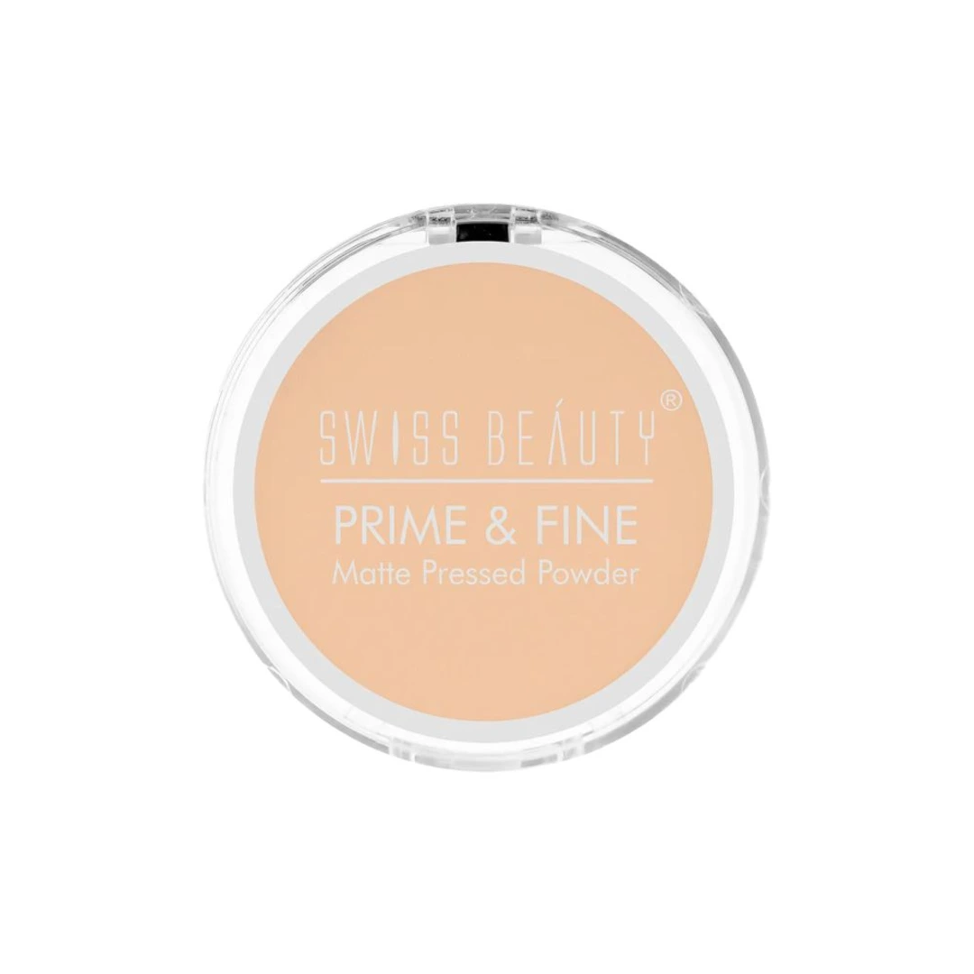 Swiss Beauty Prime Fine Matte Pressed Powder - 03 Nude Beige Swiss Beauty Prime Fine Matte Pressed Powder - 03 Nude Beige